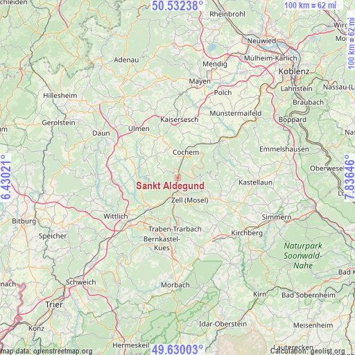 Sankt Aldegund on map