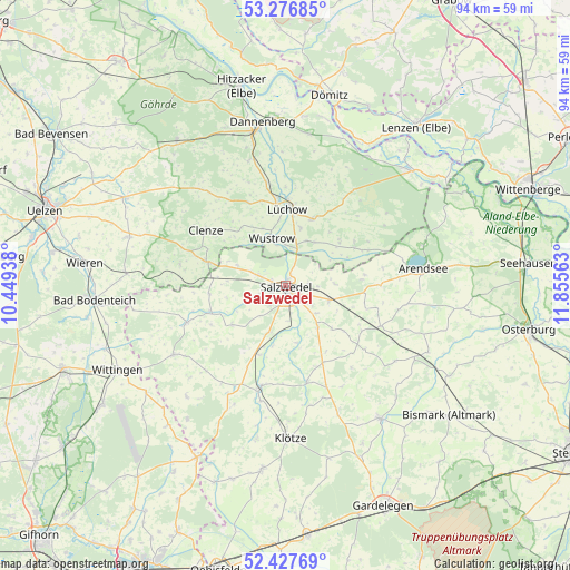Salzwedel on map