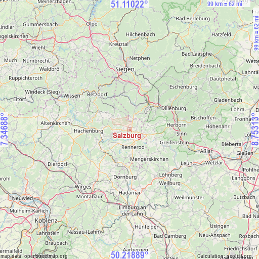 Salzburg on map