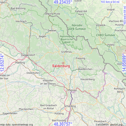 Saldenburg on map