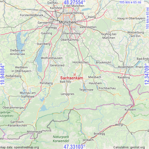 Sachsenkam on map