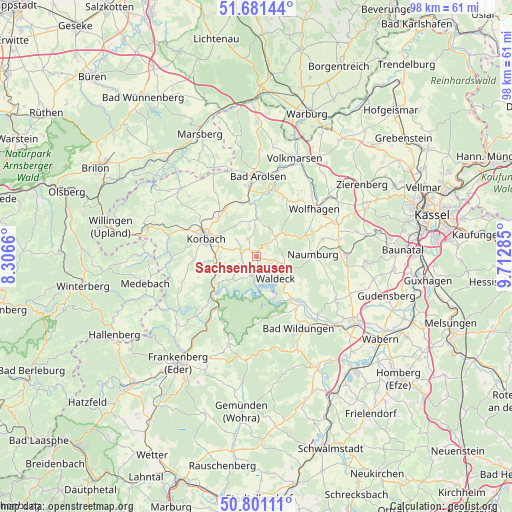 Sachsenhausen on map