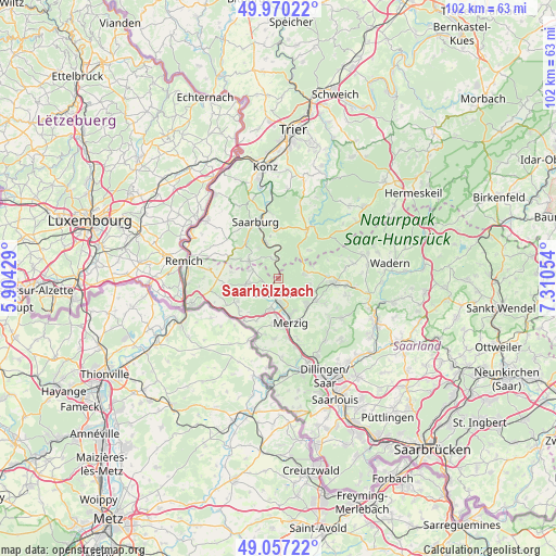 Saarhölzbach on map