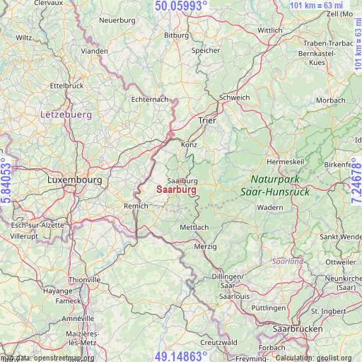 Saarburg on map