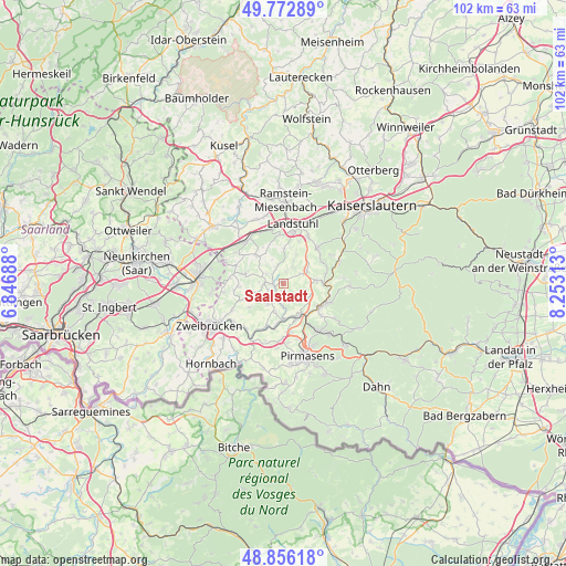 Saalstadt on map