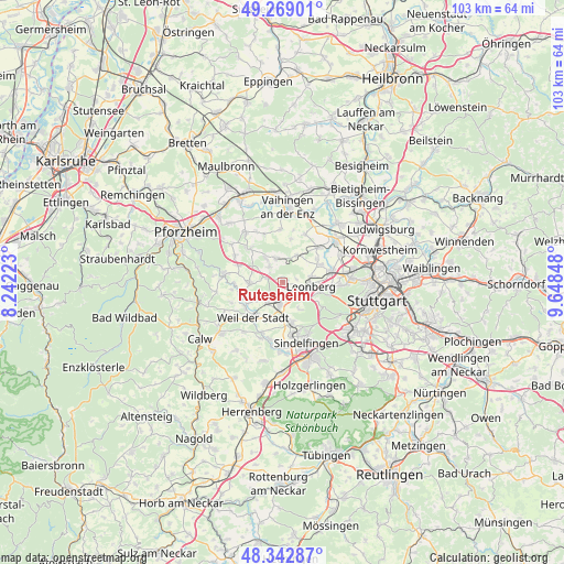 Rutesheim on map
