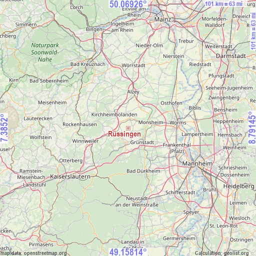 Rüssingen on map