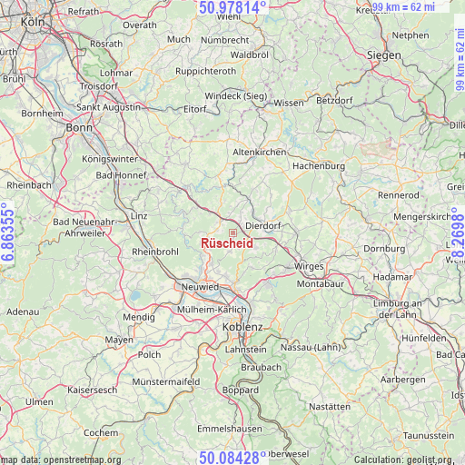 Rüscheid on map