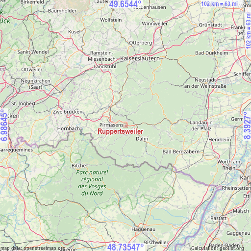 Ruppertsweiler on map