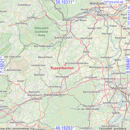 Ruppertsecken on map