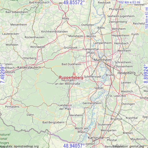 Ruppertsberg on map