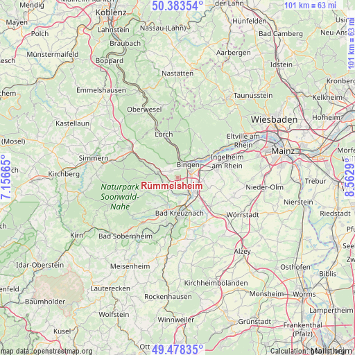 Rümmelsheim on map