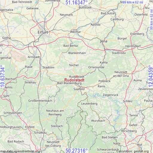 Rudolstadt on map