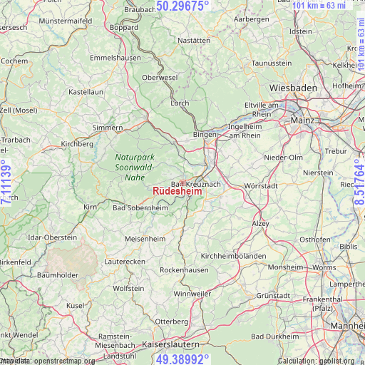 Rüdesheim on map