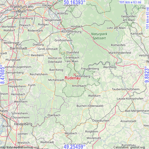 Rüdenau on map