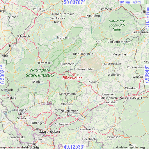 Rückweiler on map