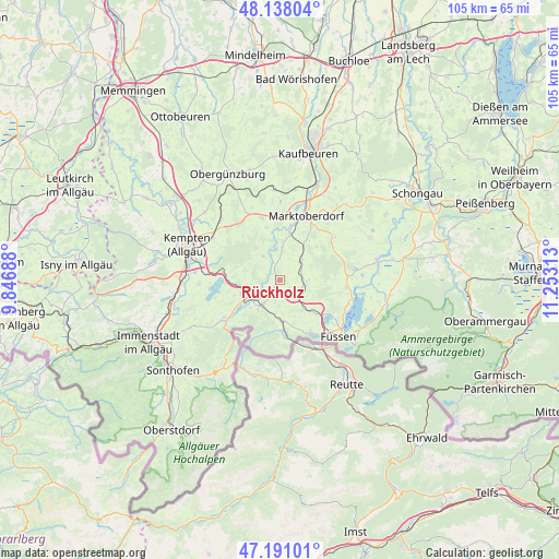 Rückholz on map