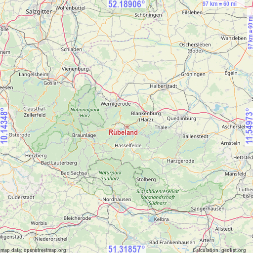 Rübeland on map