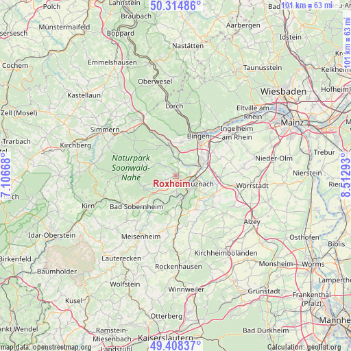 Roxheim on map