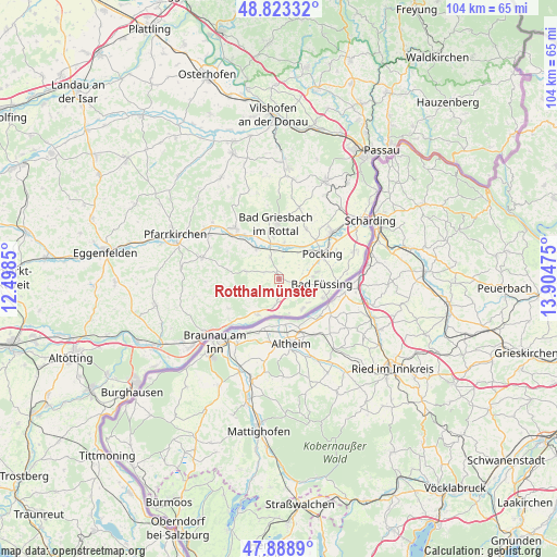 Rotthalmünster on map