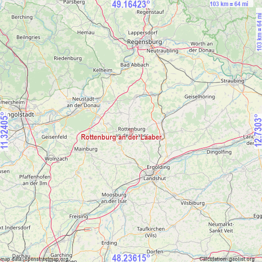 Rottenburg an der Laaber on map