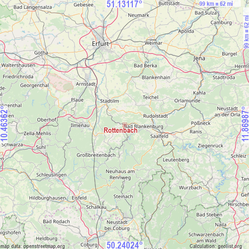 Rottenbach on map