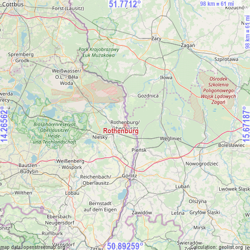 Rothenburg on map