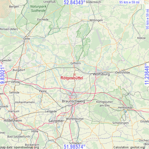 Rötgesbüttel on map