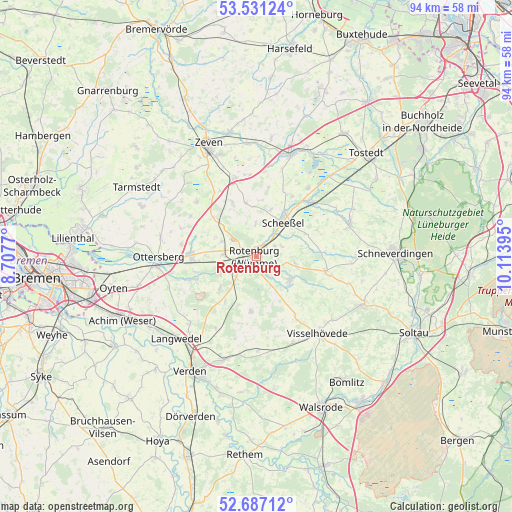 Rotenburg on map