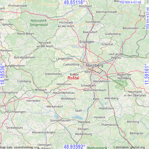 Roßtal on map