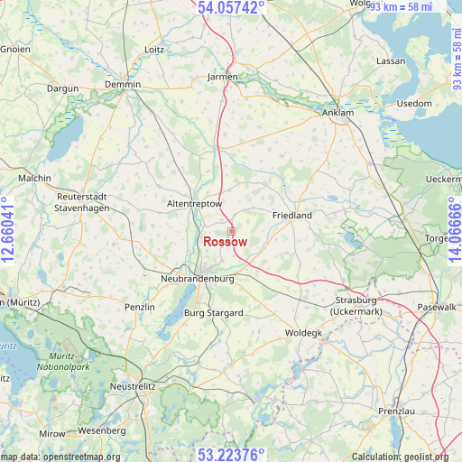 Rossow on map