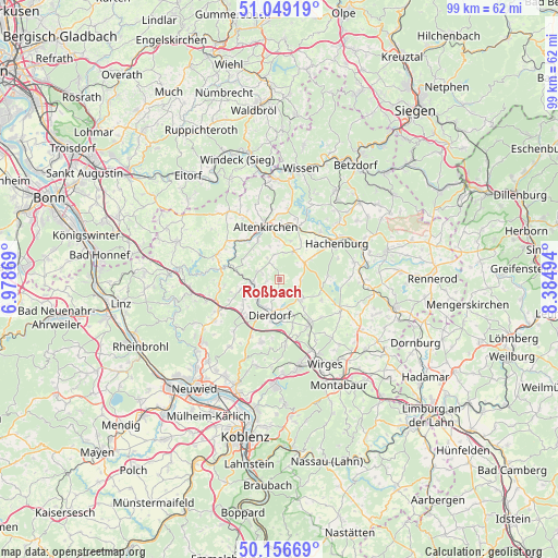 Roßbach on map