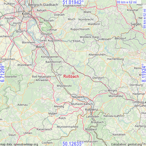 Roßbach on map