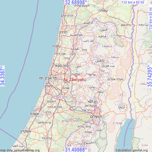 Az Zāwiyah on map