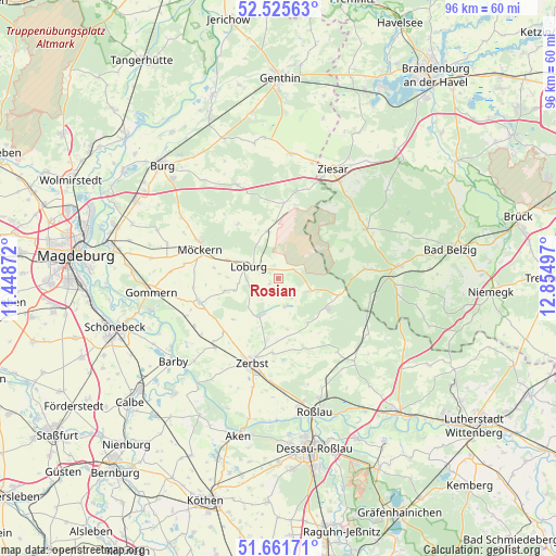 Rosian on map
