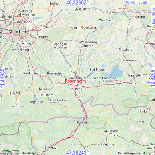Rosenheim on map