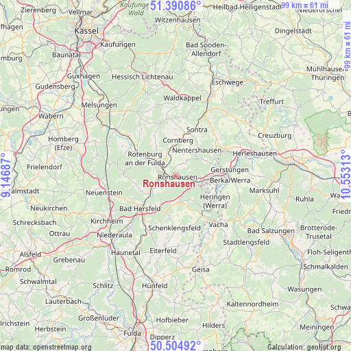 Ronshausen on map