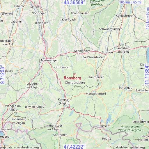 Ronsberg on map