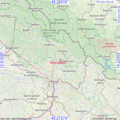 Röhrnbach on map