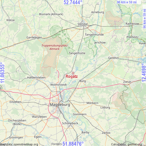 Rogätz on map