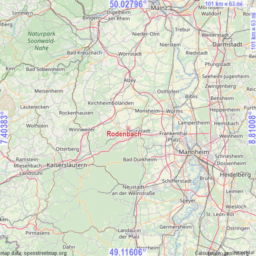 Rodenbach on map