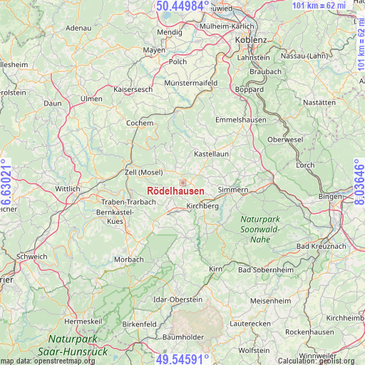 Rödelhausen on map