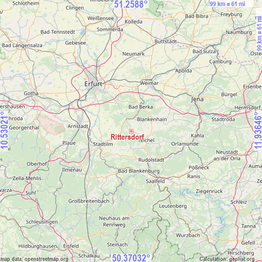 Rittersdorf on map
