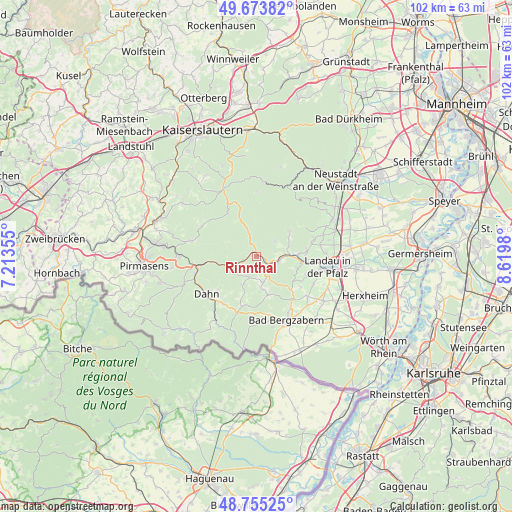 Rinnthal on map