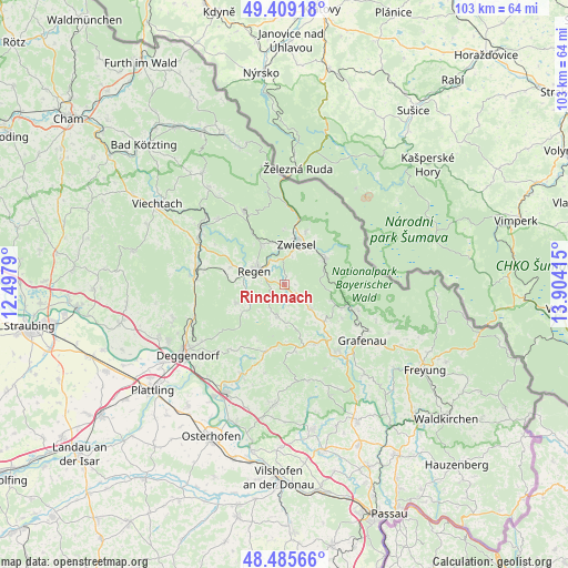 Rinchnach on map
