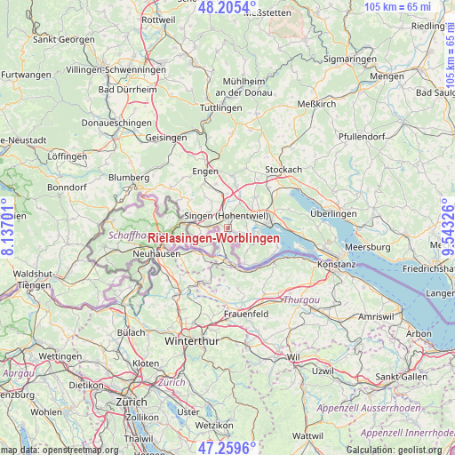 Rielasingen-Worblingen on map