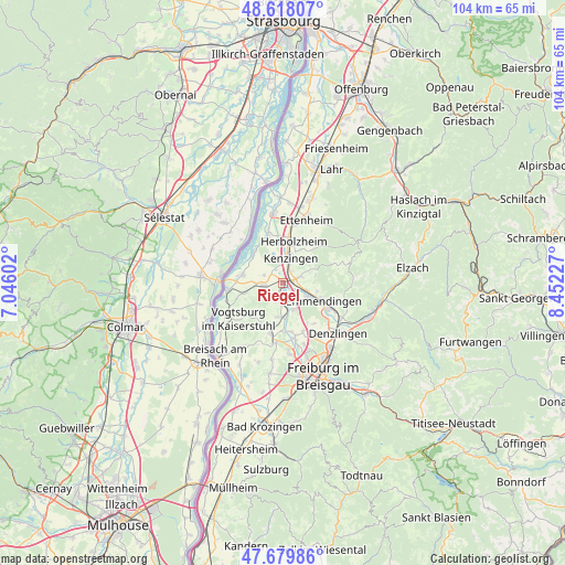 Riegel on map