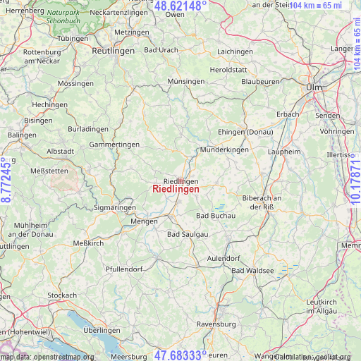 Riedlingen on map