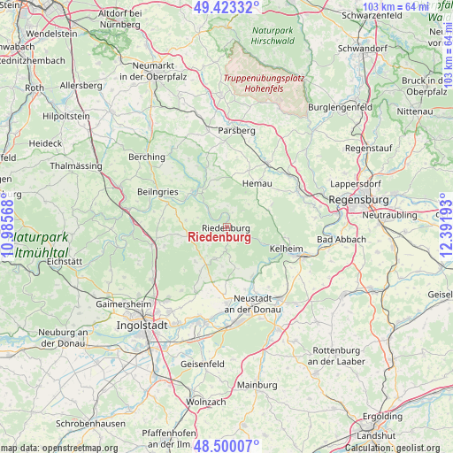 Riedenburg on map