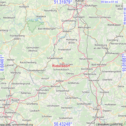 Riebelsdorf on map